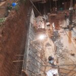 Retaining wall concrete work